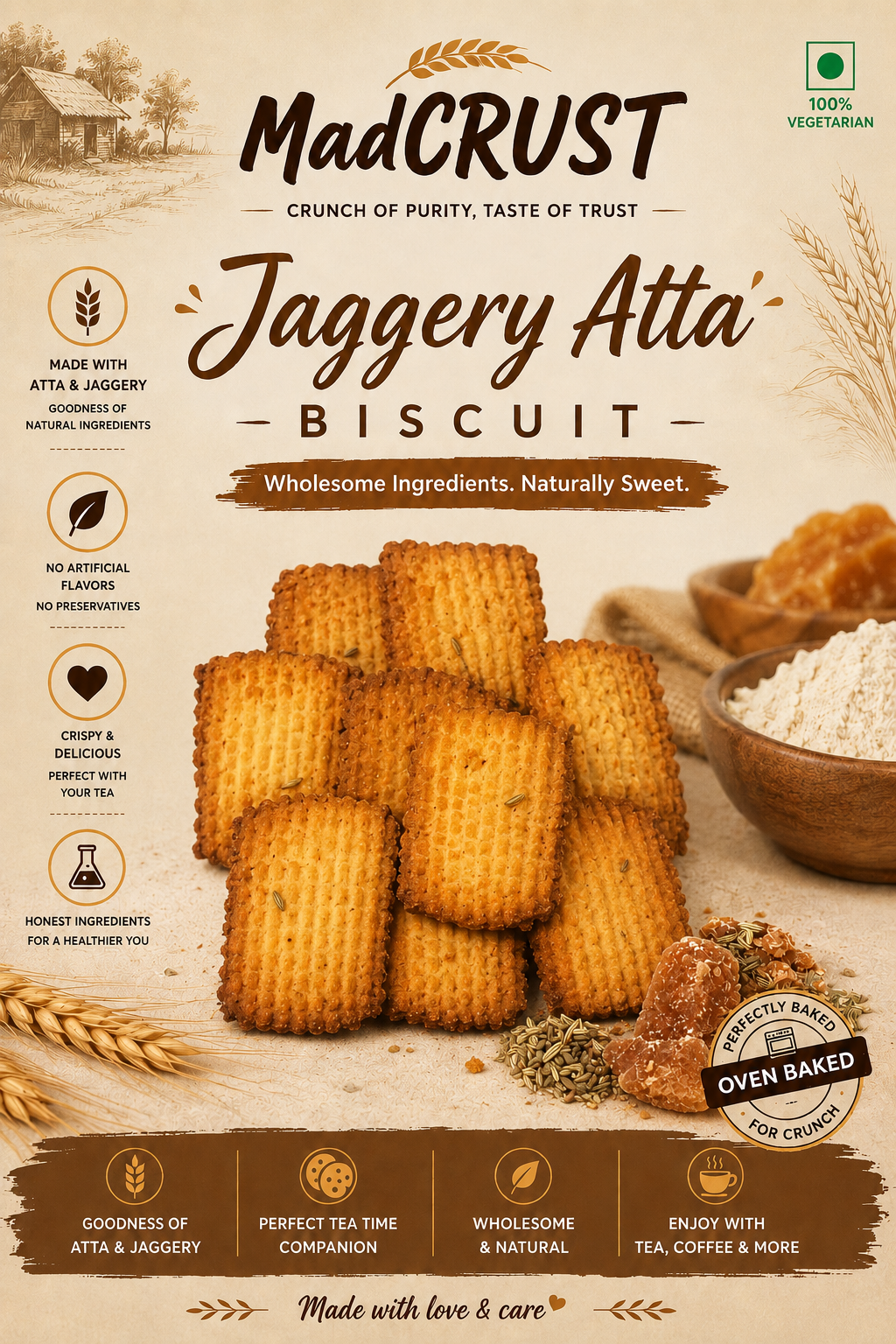 Jaggery Atta Biscuit